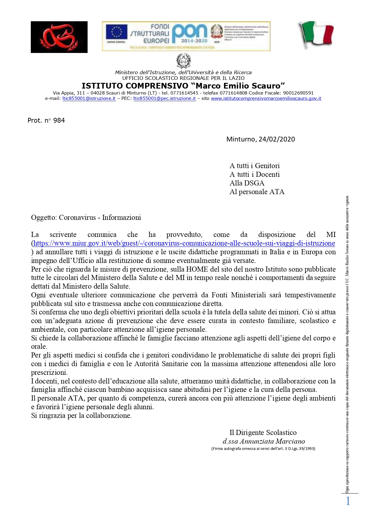 Coronavirus Informazioni